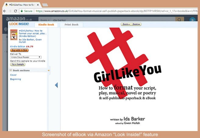 Screenshot of amazon's Look Inside! feature, showing #GirlLikeYou book